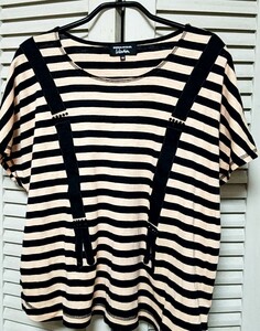 試着のみ未使用品☆ SONIA RYKIEL　ソニア・リキエル　☆　ボーダー　Tシャツ　コットン　☆　46 