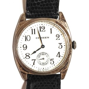 citizen シチズン QZ シチズン1938MODEL SV925 白文字盤 スモセコ クォーツ メンズ腕時計 クォーツ 復刻 ジャンク h004