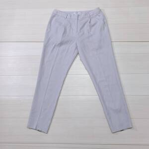 S2513 NATURAL BRAUTY BASIC レディース ストレートパンツ 人気 L 無地 上品 エレガント シンプル ポケット ライトグレー