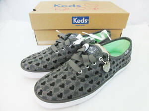 G2175【スニーカー】Keds CH TS HEARTS CHARCOAL★ケッズ ハート チャコール★キッズ 靴 シューズ★サイズ 5M 約22.5cm★替えヒモ付 未使用