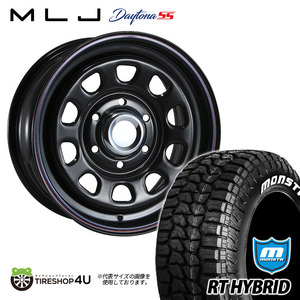 4本セット MLJ DAYTONA SS 16x6.5J 6/139.7 +45 BK MONSTA RT HYBRID R/T 215/65R16 ホワイトレター NV350 キャラバン