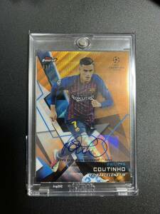 コウチーニョ topps finest ucl 直筆サインカード 25シリ 1stナンバー auto coutinho barcelona バルセロナ ブラジル代表