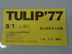 TULIP’７７　1977年　チューリップコンサート　１階８列３９番　半券　コンサートチケット　当時物　昭和レトロ　歌手グループ