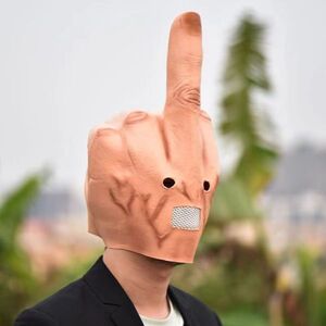 中指ヘッド Middle Finger Head おもしろマスク おもしろ被り物 変装 変身 演芸グッズ ヘッドソックス