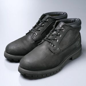 XXXXD*ティンバーランド/Timberland*32085/メンズUS8/ヘリテージ ウォータープルーフ チャッカ/ヌバックレザー/ショートブーツ/革靴/黒