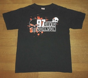 DAVID JOHNSON Racing 97 デビッド ジョンソン レーシング Tシャツ 半袖 厚手コットン スポンサーロゴ BLK M 使用少 美品/HRCモトGP