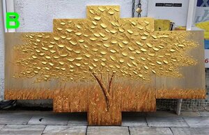 ミュゼ・デユ『手絵き油彩画』 5パネルSET油絵 アートパネル パネルアート花 金の木！