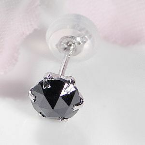 pt900 プラチナ ブラックダイヤモンド ピアス AAAクラス 片耳用 人気 シンプル 0.35ct pia035pt