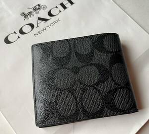 ［送料無料］新品◆コーチ COACH◆メンズ 二つ折り財布 シグネチャー ビルフォールド ウォレット F66551 QBMI5