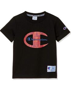 新品14503 champion チャンピオン130cm 黒ブラック　ビックロゴ半袖Tシャツお出かけ着着替え通園通学男女兼用ユニセックスT-SHIRT