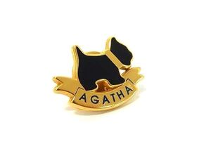 ■美品■ AGATHA アガタ ドッグモチーフ ピンブローチ ピンバッチ ピンバッジ アクセサリー レディース ゴールド系 DF9943