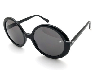 BIG OVAL SUNGLASS BLACK × SMOKE/ビッグオーバルサングラスブラックスモークレンズ大きめ伊達眼鏡だてめがねラウンド丸眼鏡黒ぶち黒縁