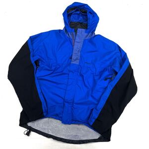 1602◎ patagonia パタゴニア トップス マウンテン パーカー ジャケット フルジップ マジックテープ ブルー ブラック メンズL