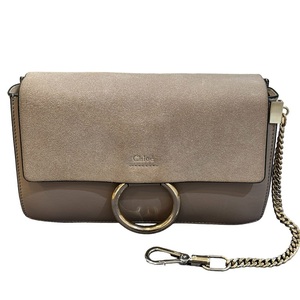 クロエ Chloe フェイスモール CHC15US127H2023W グレージュ スエード/レザー ショルダーバッグ レディース 中古