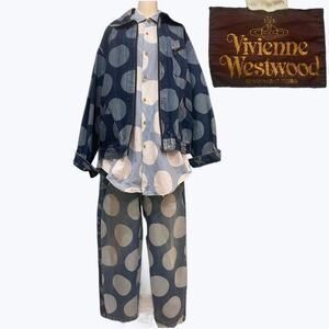 【Vintage Vivienne Westwood】80s Mini Crini Polka Dot Denim Suits ミニクリニ スポット デニム 3ピース ヴィヴィアン ウエストウッド