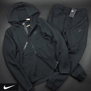 新品★NIKE/ナイキ/2019年モデル人気廃盤TECH FLEECE FULL ZIP HOODIE/テックフリースフルジップパーカー＋ジョガーパンツセット/黒/【M】