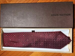 【未使用箱付き】Louis Vuittonルイヴィトン ネクタイ　ブラウン　ワインレッド　メンズ