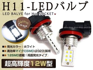 フィット GD1 2 3 4 前期 12W LEDバルブ 12連 フォグランプ H11 6000K ホワイト 白 ライト CREE アルミヒートシンク 両面発光 純正交換