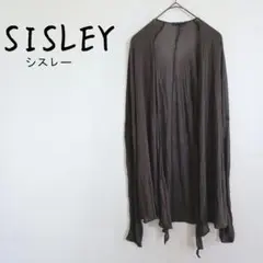 【SISLEY】薄地カーディガン 羽織り 長袖 ロング 軽量 シアー