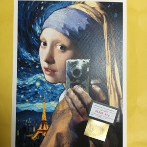 DEATH NYC 世界限定100枚 アートポスター　フェルメール　Vermeer　真珠　首飾り　少女　自撮り　セルフポートレート GOGH ゴッホ　星月夜