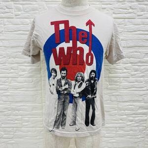 【955】The Who バンドTシャツ ベージュ フリーサイズ 半袖Tシャツ ヴィンテージ ロックバンド ミュージックTシャツ