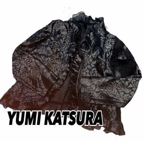 【YUMI KATSURA】桂由美 ユミカツラ オーガンジージャケット ブラックM