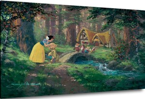 ジェームス・コールマン　白雪姫と七人の小人　ディズニー　キャンバス生地に油彩系プリント