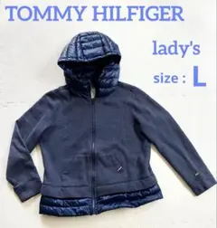 TOMMY HILFIGER レディース　パーカー　ネイビー　L 青