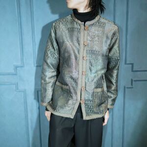 USA VINTAGE Tudor Court EMBROIDERY JACQUARD DESIGN JACKET/アメリカ古着ジャガード刺繍デザインジャケット