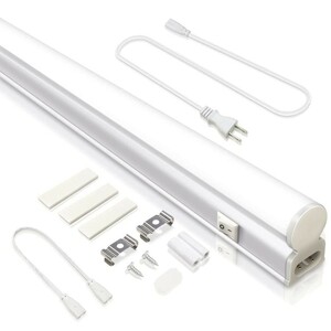 送料込 15本 T5 led蛍光灯 20W形 直管器具一体型 スイッチ付 1300LM 60cm 昼光色 6000K 600mm 3M電源コード 高輝度 工事不要 LEDA-D26