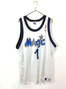 古着 90s Champion NBA Orlando Magic マジック No1 「HARDWAY」 メッシュ タンクトップ 48 古着