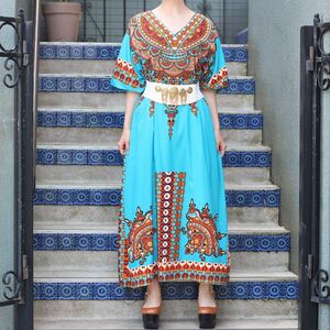 USA VINTAGE EHNIC PATTERNED KAFTAN DRESS ONE PIECE/アメリカ古着エスニック柄カフタンドレスワンピース