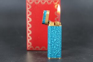 【美品】Cartier カルティエ マーブル 高級ガスライター 喫煙具 ブランド小物 着火確認済み【RG96】