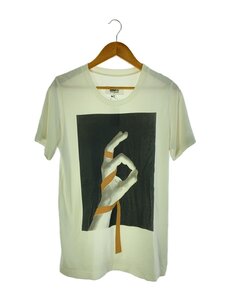 MM6◆全体に汚れ/HAND SIGN PRINTED TEE/Tシャツ/XS/コットン/WHT/S52GC0115