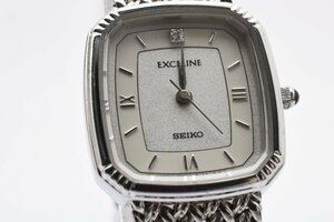 石付き セイコー エクセリーヌ スクエア シルバー 7321-6600 クォーツ レディース 腕時計 SEIKO