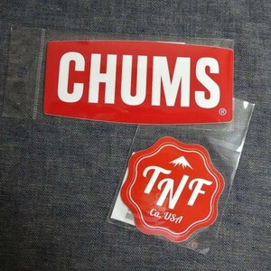 TNF CHUMS ステッカー 2枚セット NN32229 SH CH62-1072 未使用 防水素材