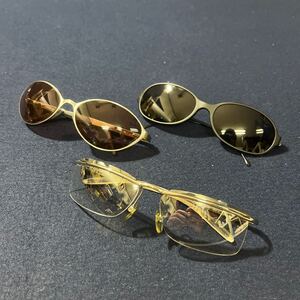 《美品》GIORGIO ARMANI サングラス 3点セット 1528 707 / 2551 020-S / 1520 717 ジョルジオアルマーニ ブラック シルバー 金属 ブランド