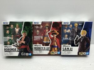 N503-250114-52 ワンピース ONEPIECE S.H.Figuarts 3体セット ルフィ/ゾロ/サンジ 鬼ヶ島討入 【未開封】