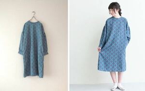 とても美品 chambre de charme シャンブルドゥシャーム cdc ジャガード シロツメグサ 花輪 春色 ワンピース