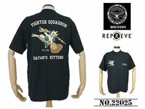 【送料無料 41%OFF】HOUSTON ヒューストン リサイクルUSAコットン プリントTシャツ 「USN」 NO.22025 BLACK_Mサイズ