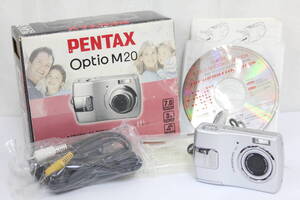 【美品 返品保証】 【便利な単三電池で使用可】ペンタックス Pentax Optio M20 3x 元箱付き コンパクトデジタルカメラ M1341