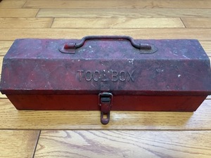 中古品 DTS tool case ツールボックス box 赤 工具箱 車 道具 整備 メンテナンス 自動車 レトロ アンティーク 缶 古道具 昭和 4