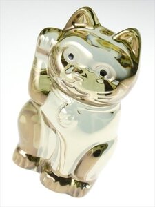 N131 Baccarat バカラ クリスタル ラッキーキャット 招き猫 ゴールド フィギュリン オブジェ 飾物