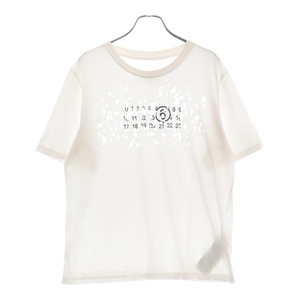 エムエムシックスメゾンマルジェラ Damage T-shirt ダメージ 半袖カットソー Tシャツ ホワイト S62GD0152 S23588 レディース