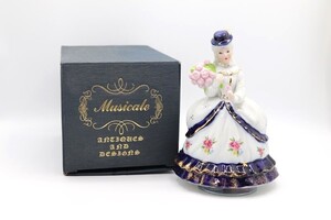 Musical　Box　『愛の言葉を』オルゴール　陶器　婦人/女性/人形　置物　インテリア　高さ15.5㎝