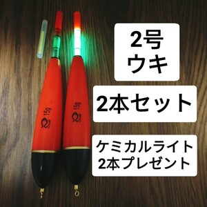 昼夜兼用　 2号 ２本　棒ウキ　ウキ釣り　夜釣　フカセ　磯釣り　イカ釣り　ウキ