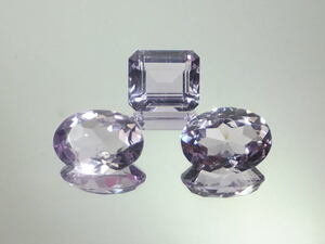 【歳末セール】天然アメジスト3石セット計25.7ct