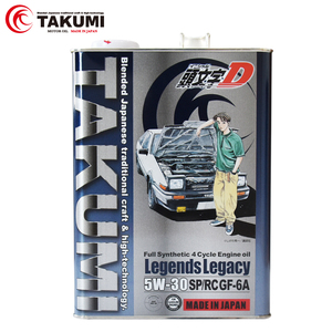 【訳アリ】4L×6缶入頭文字D エンジンオイル 5W-30 4L 化学合成油 SP/RC GF-6A API認証取得 TAKUMI　Legends LegacyO1