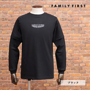 1円/FAMILY FIRST MILANO/XXLサイズ/ロンT TF2209 T-SHIRT CUPIDO バック 天使プリント イタリア製 長袖 新品/黒/ブラック/jk222/