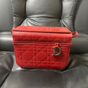 クリスチャンディオール　DIOR レザー ポーチ バック　Christian Dior ヴィンテージ　 化粧ポーチ　一円スタート　レッド　CM0077